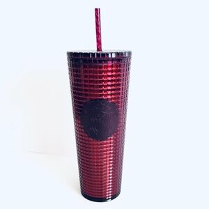 Starbucks Disco Grid Plum Tumbler Cup 2020 NEW Venti 24 oz Berry